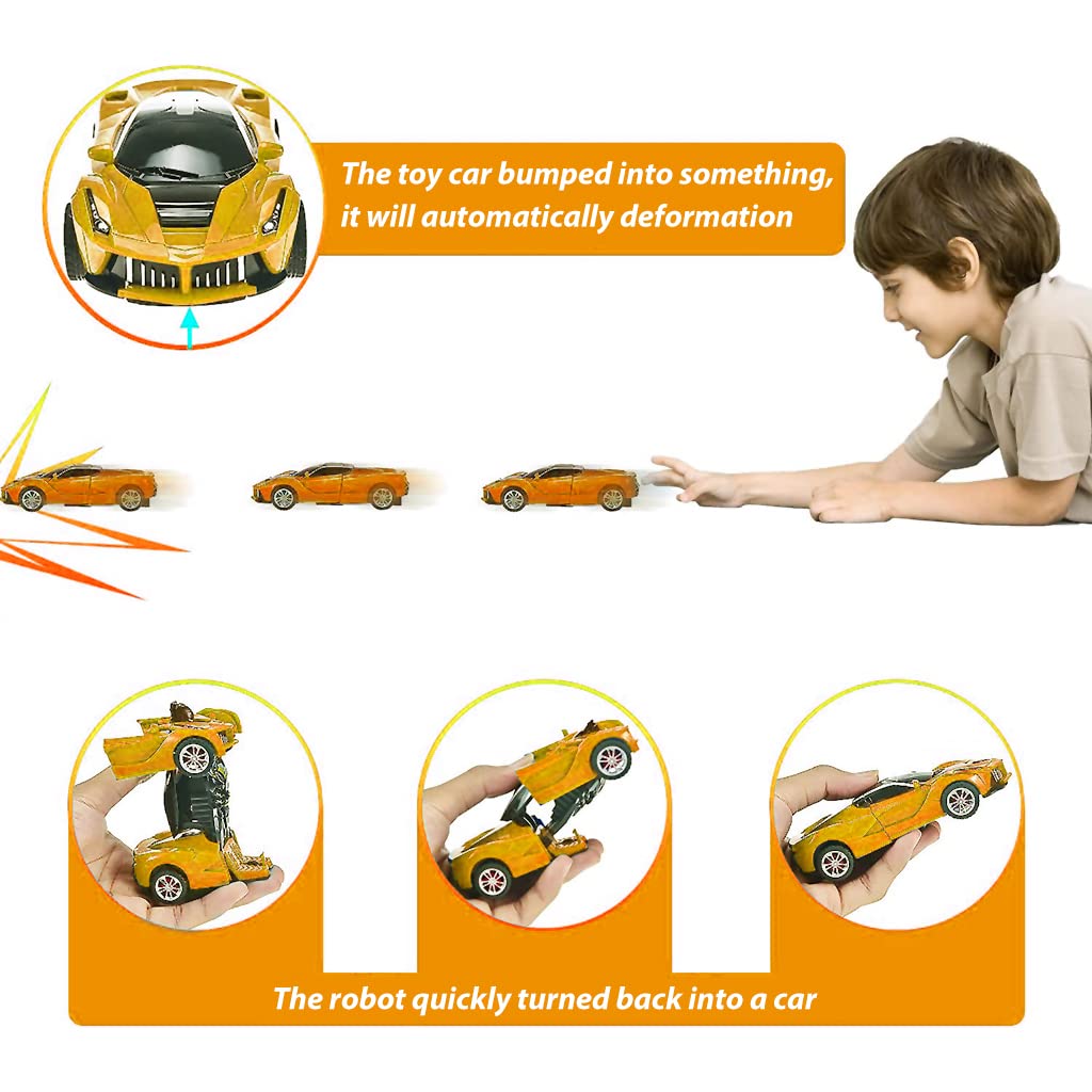 PATPAT Toy Car for Kids, Plastic Car Toy Automatic 2-in-1 Collision Deformation, One Button Transforming Robot Car Toy Pull Back Car Toy, Birthday Gift for Boy, Toys for 3 Year Old Boy (Orange) PATPAT Toy Car for Kids, Plastic Car Toy Automatic 2-in-1 Collision Deformation, One Button Transforming Robot Car Toy Pull Back Car Toy, Birthday Gift for Boy, Toys for 3 Year Old Boy (Orange)